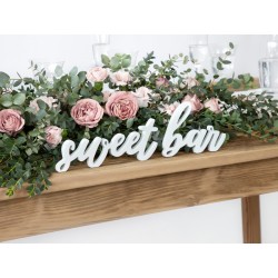 Stolová dekorácia Sweet Bar - prírodné drevo - 37x10cm
