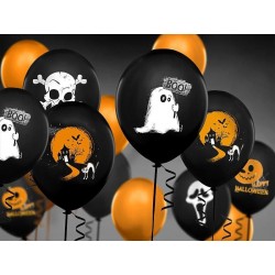 Set balónov - Halloween "BOO", 30cm (6ks)