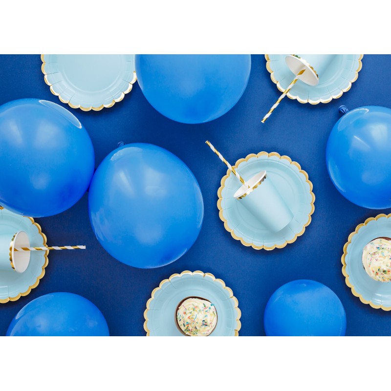 KPP16-001J-EU1 Party Deco Súprava papierových pohárov - Vlnky - 220ml (6ks) Modrá