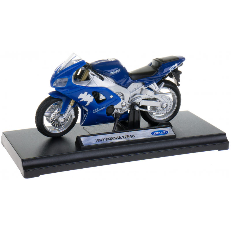 008690 Model motorky na podstave - Welly 1:18 - 1999 Yamaha YZF-R1 