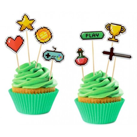 Set zapichov na muffiny - Gamer - 10cm (8ks)