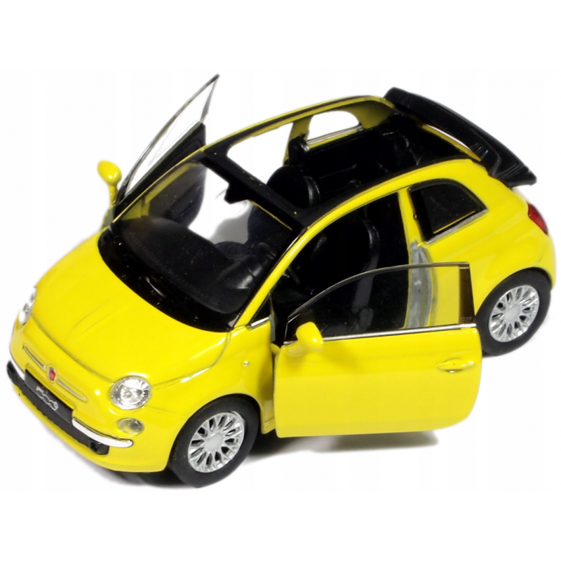 008805 Kovový model auta - Nex 1:34 - 2010 Fiat 500C Žltá