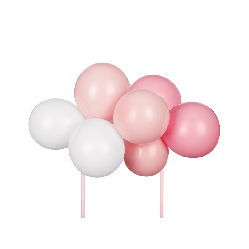 KBT3-081 Party Deco Set mini balónikov na tortu - Color mix topper - 10ks Ružová