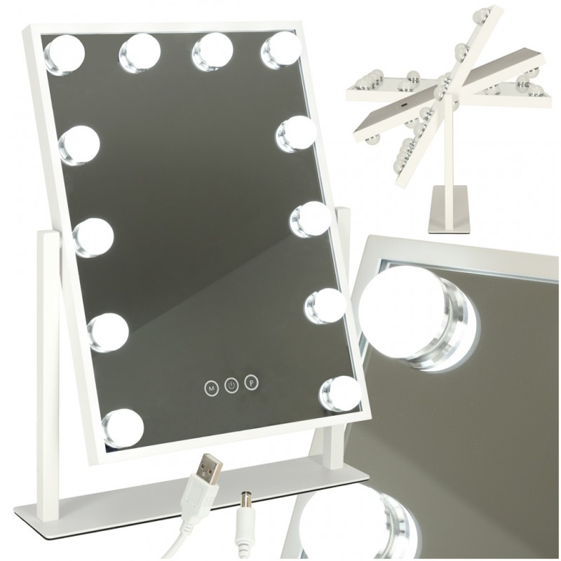 3942_1 Kosmetické zrcadlo s LED osvětlením - USB 30 X 40 CM