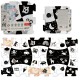 Penové puzzle na zem 8ks - Black&White Animals