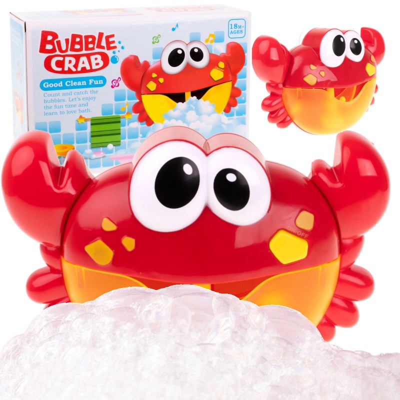 7219 InnovaGoods Hrající krab s bublifukem do vany - CRABBLY 23cm Červená